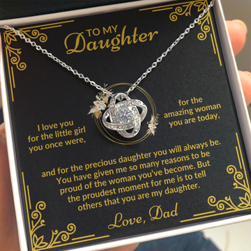 To My Daughter - My Proudest Moment - Love Knot Necklace